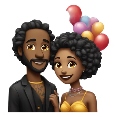 Romantic carnival date for beautiful tattooed couple sticker