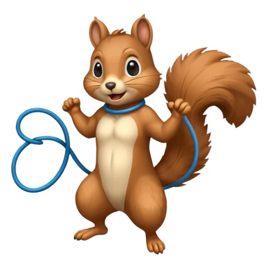 Squirrel jump rope sticker