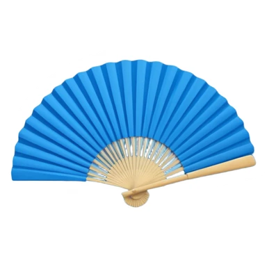 blue paper hand fan sticker