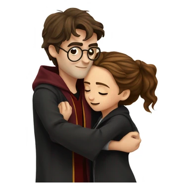 harry potter and hermione granger hugging sticker
