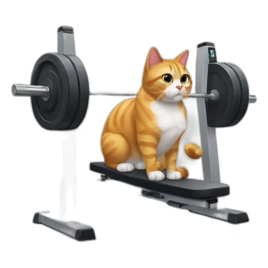 a cat at the gym sticker