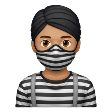 thief, with stripped shirt, facemask. sticker
