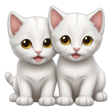 two kittens love sticker