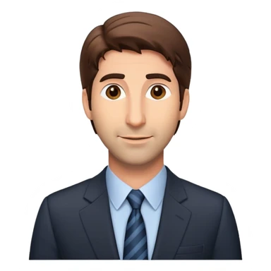Ross Geller from Friends TV show with brown hair and suit sticker