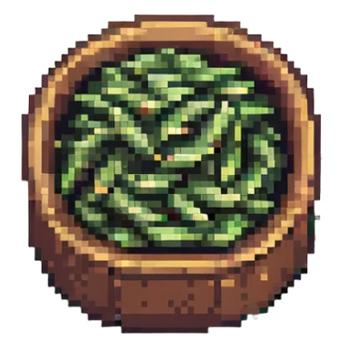 green beans, pixel art style sticker