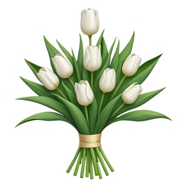A bouquet of white tulips  sticker