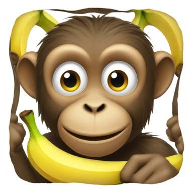 Monkey with a banana sticker