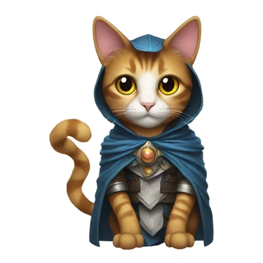 cat in a magic the gathering costume sticker