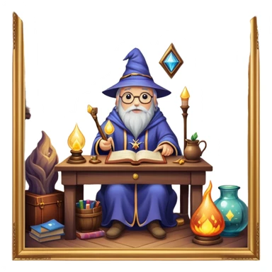 Cozy eclectic wizard’s study sticker