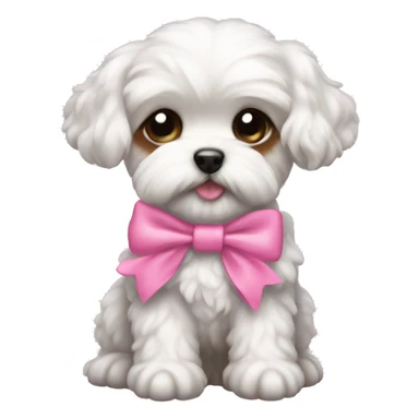 Schichon puppy pink bow sticker