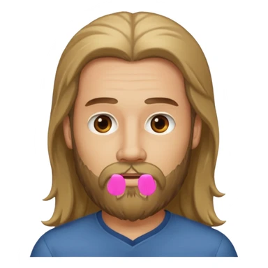 رجل لديه شعر طويل جدا ولحية sticker