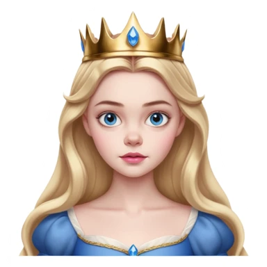 Elle fanning as princess Aurora in Maleficent but with chocolate brown hair and blue eyes, slightly bigger pink lips. and looking 25 years old sticker