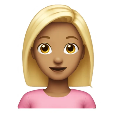 Girl wear pink dress with blond hair  sticker