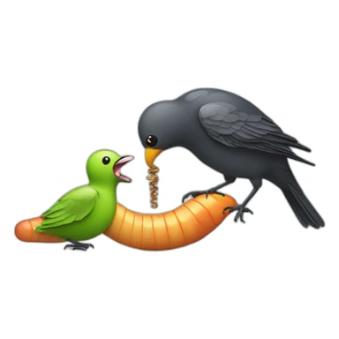 Bird eating a worm sticker