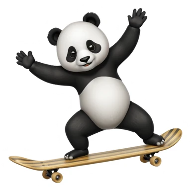 panda on a skateboard, doing a handstand sticker