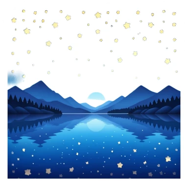 Night sky over lake sticker