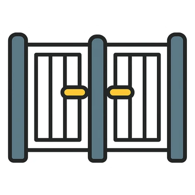 aluminum swing gate, clean and modern design, simple details sticker