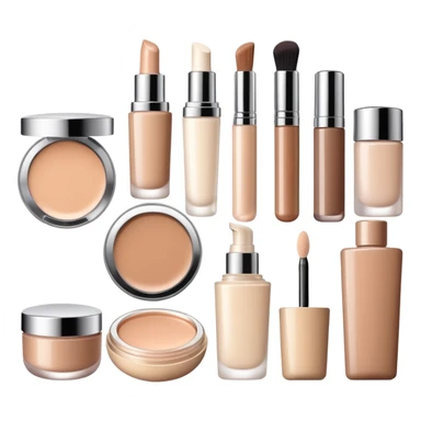 Different cosmetics in beige shades sticker
