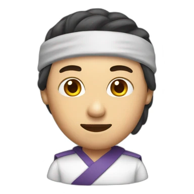 office worker with ninja headband sticker