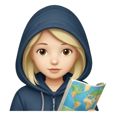 Girl + hood + map sticker