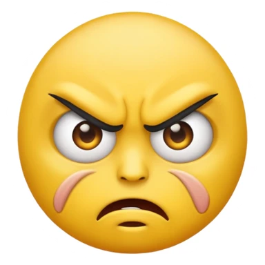 angry face emoji which is also rolling it's eyes sticker