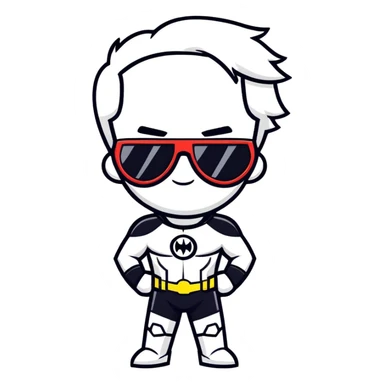 Superhero with sunglasses  sticker