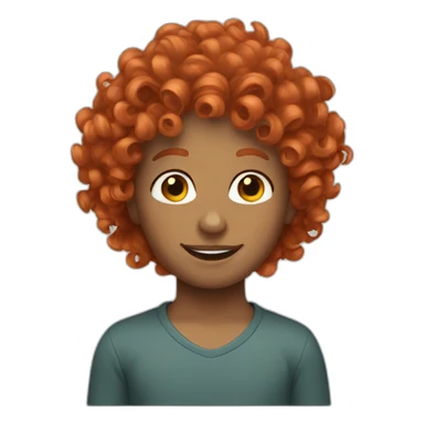 curly red hair  sticker