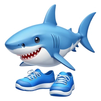 cute shark with blue shoes sticker