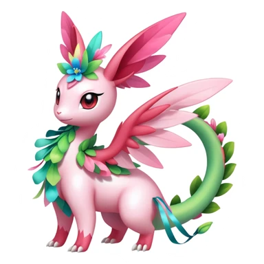 Shiny Exotic Cute Majestic Ethereal Sparkly Flygon-Sylveon-Shaymin-Meganium-Hybrid-Creature sticker