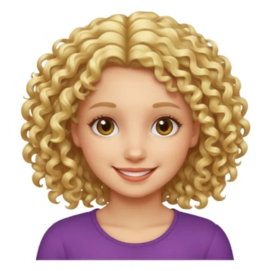 Cool blond curly girl sticker