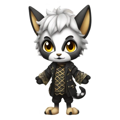 an edgy cute kawaii vernid-fionbri with splash patterns full body sticker