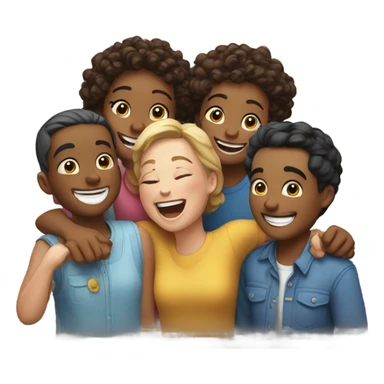 Friends together laughing sticker