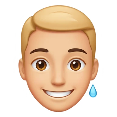 Smile with sweat drop sticker