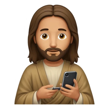 Jésus sur son téléphonesur son téléphone en train de le regarder sticker