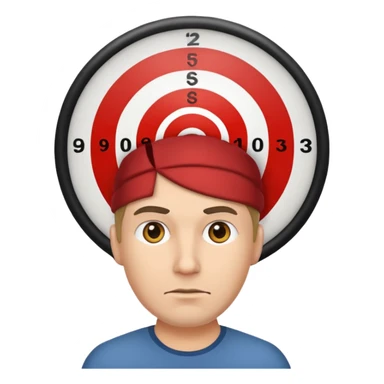 A man with a target on his head sticker