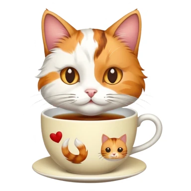 Cat drinking a cup of tea  sticker