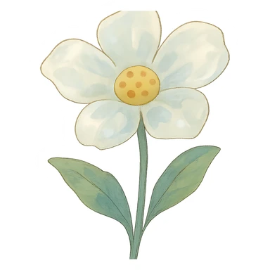 transparent flower, soft and whimsical ghibli style sticker