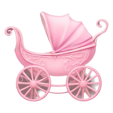 vintage fancy pink baby carriage sticker