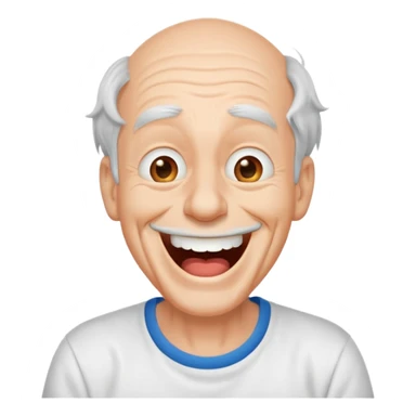 Goofy man with white tshirt laughing sticker