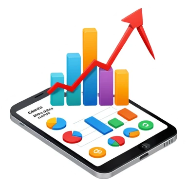 chart graph with growing metrics sticker
