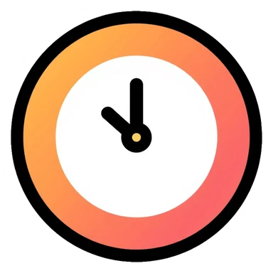 Clock face showing exactly 2 o'clock sticker