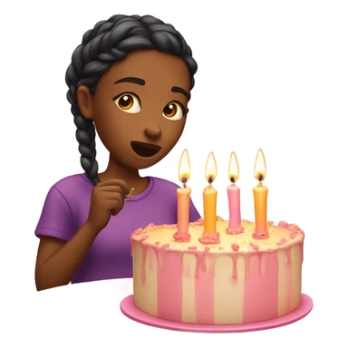 Girl blowing candles  sticker
