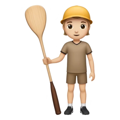 make a stick with legs and arms and a cute face with holding a wooden bat sticker