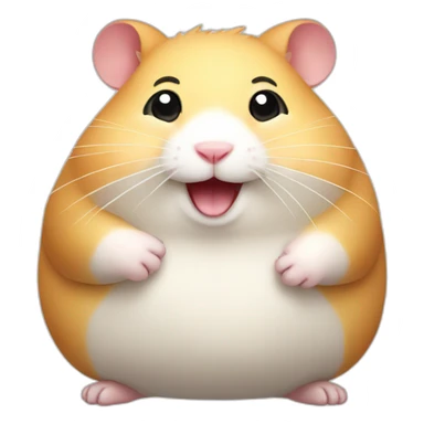 Fat hamster celebrating  sticker