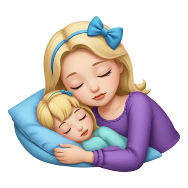 Girl with bow sleeping  sticker