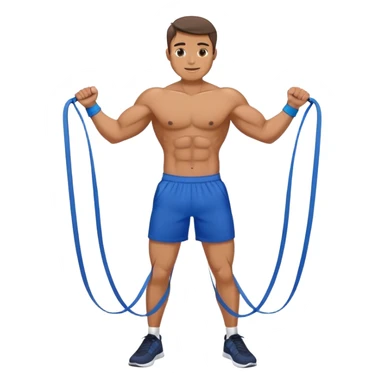 fit man with blue shorts resistance bands exercises sticker