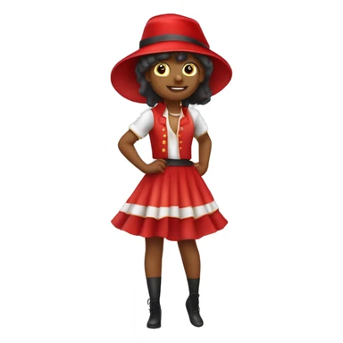 Dancer with red uniform im Gardetanz Stil mit Hut un Perücke und eine Beinführung halten. Helle Hautfarbe  sticker