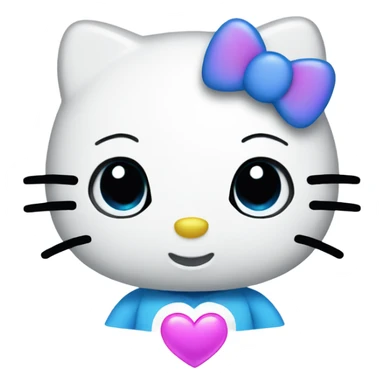 hello kitty with blue heart  sticker