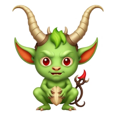 Leprachaun imp with horns sticker