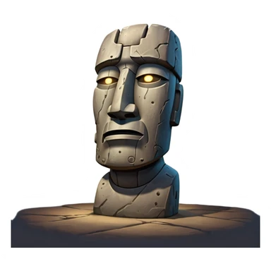 Moai with light behind him sticker